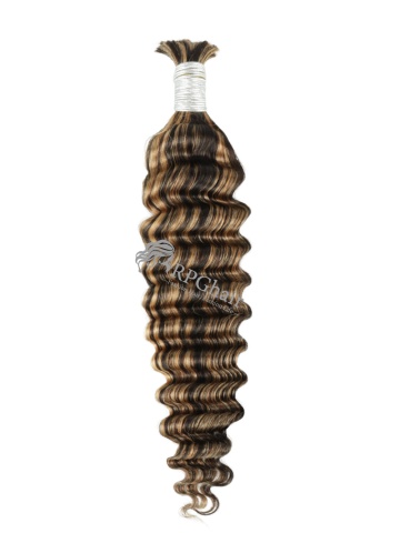 #4/#27 Piano Color Deep Wave Bulk Hair Extensions for Braiding [BK08]