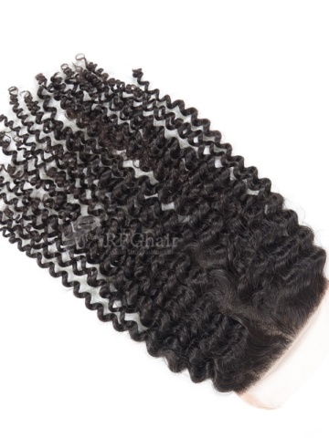 Brazilian Virgin Hair Lace Closure Kinky Curl Hair Natural Color [BLC07]