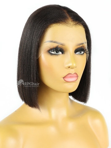 Natural Edges Hairline 10in Light Yaki BOB HD Lace Front Wig[BOB04]