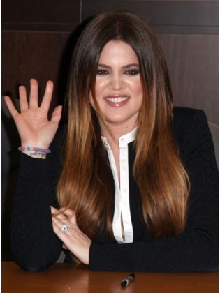 Khloe Inspired Ombre Silky Straight Indian Hair Glueless Lace Front Wigs[RCW25]