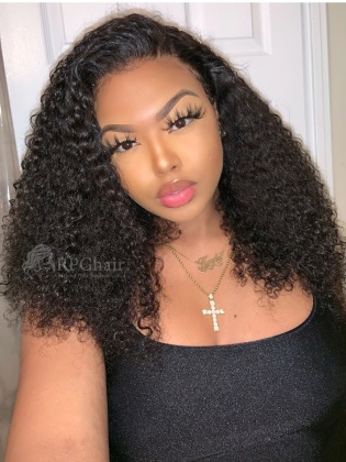 Pre-plucked 360 Lace Wig Tight Curly  Indian Remy Hair[LFW58]