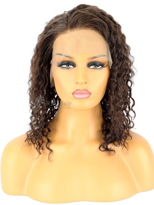 2# 12in Deep Wave Brazilian Virgin Hair Glueless Lace Front Wig[RFS51]
