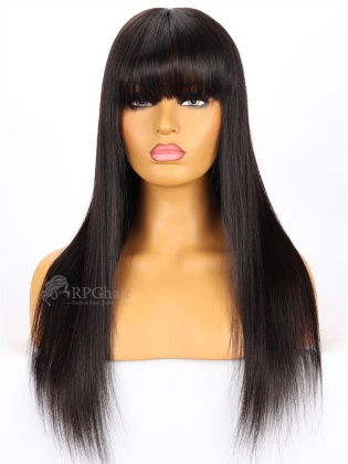 Nicki Minaj Inspired Silky Straight Indian Remy Hair With Bang Glueless Lace Front Wigs[LFW42]