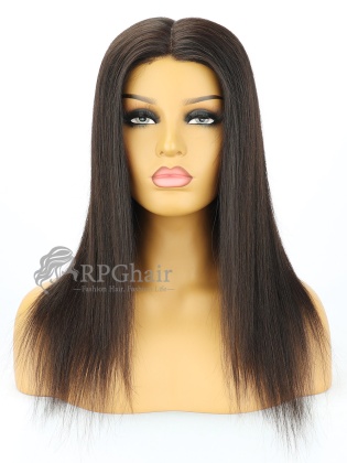 Lace Cut: 14in 130% Density Silky Straight Brazilian Virgin Human Hair Glueless Full Lace Wig With Silk Top[RFS330]