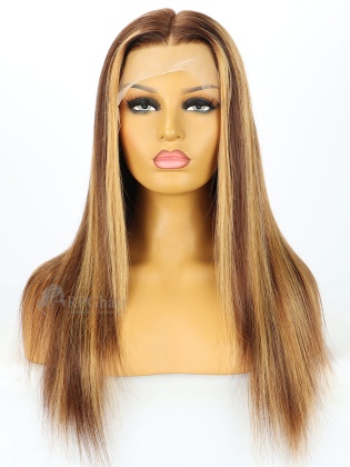 5.5'' Part 180% Density #4/27 Blonde Silky Straight Lace Front Wigs [LFW427]