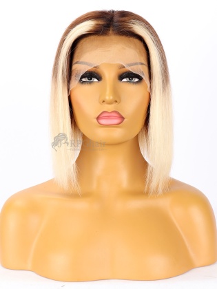 10'' 150% Density Ombre 613# Silky Straight BOB Style Lace Wigs [BOB46]