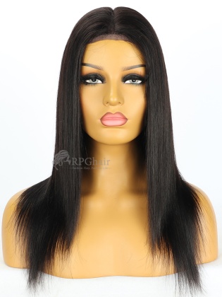 14in 150% Silky Straight Indian Remy Hair 4*4'' Lace Closure Wig With Silk Top[RFS381]