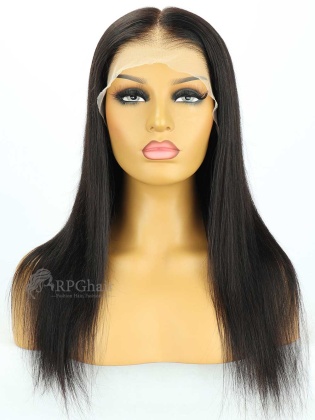 18in 150% Density Silky Straight Indian Remy Hair 6'' Parting Lace Front Wig [RFS346]