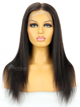 150% Density Silky Straight Indian Remy Human Hair 6'' Parting Lace Front Wig[RFS268]