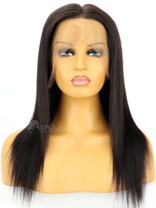 1B# 16in 180% Yaki Straight Brazilian Virgin Hair 360 Lace Wig[RFS235]