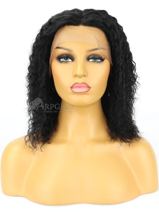 1# 10in Deep Wavy Indian Remy Hair Glueless Lace Front Wig [RFS141]