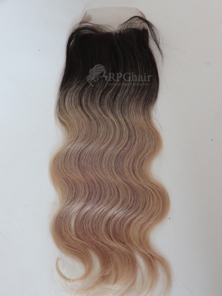 Brazilian Virgin Hair Lace Closure Body Wave Hair Ombre Color[RFS341]