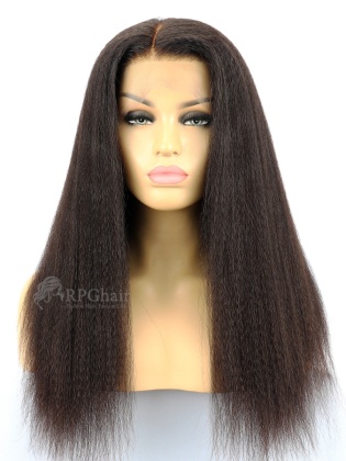 Kinky Straight Virgin Brazilian Hair Glueless Lace Front Wigs[LFW52]