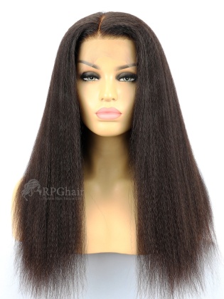 Kinky Straight Virgin Brazilian Hair Glueless Lace Front Wigs[LFW52]