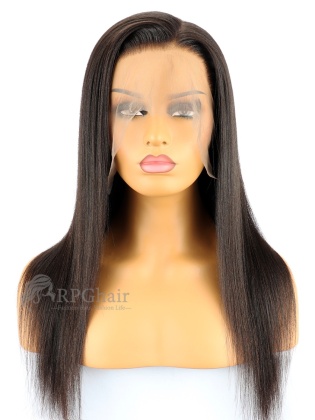 130% Density Pre-Plucked 360 Lace Frontal Wig Yaki Straight Brazilian Virgin hair[LFW48]
