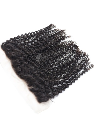Indian Virgin  Hair Lace Frontal Kinky Curl Natural Color