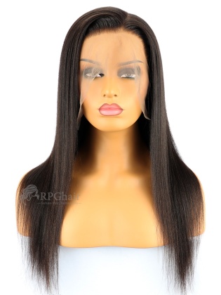 High Quality Brazilian Virgin Hair Yaki Straight Pre-plucked Lace Front Wigs [LFW72P]