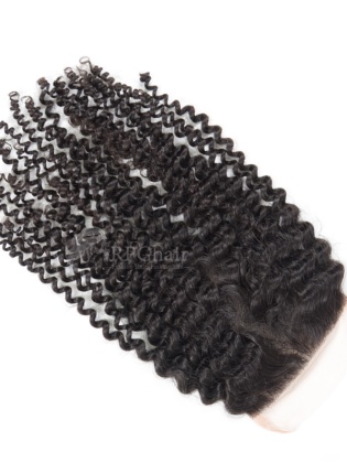 Brazilian Virgin Hair Lace Closure Kinky Curl Hair Natural Color