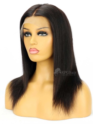 16" 150% Density Silky Straight Indian Remy Human Hair 13*4 Lace Front Wig[RFS263]