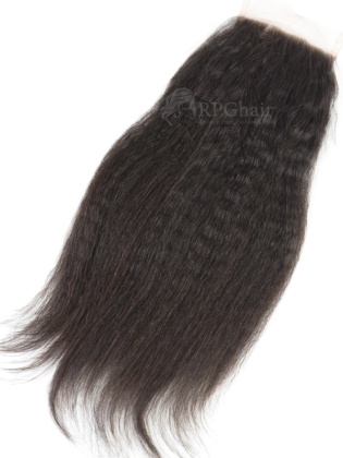 Brazilian Virgin Hair Lace Closure Kinky Straight Hair Natural Color[BLC05]