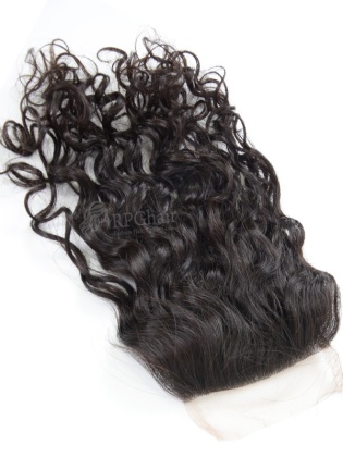 Brazilian Virgin Hair Lace Closure Natural Curly Hair Natural Color