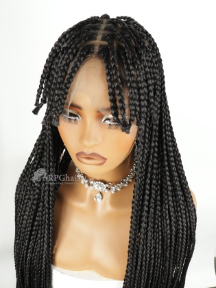 34" Boho Box Braided  With Bangs Knotless Full Lace Wig [BFW01]