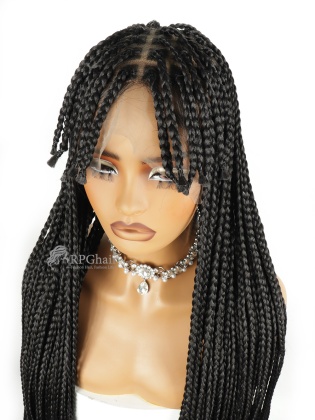 34" Boho Box Braided  With Bangs Knotless Full Lace Wig [BFW01]