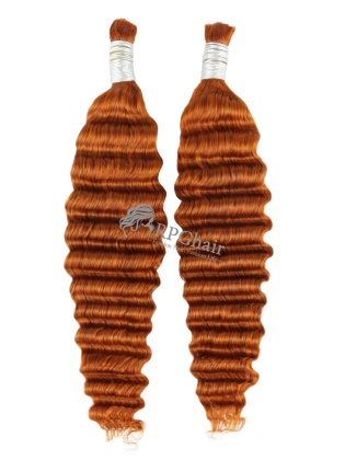 Flaming Ginger #350 Deep Wave Bulk Hair Extensions for Braiding [BK07]