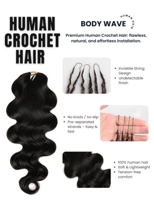 Body Wave Knotless Pre-Separated Crochet Premium Human Hair Extensions [CH02]