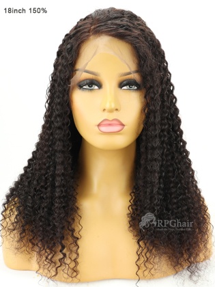 150% Density Kinky Curl Indian Remy Human Hair  Lace Front Wig[CSL07S]