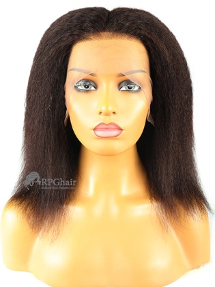 12" 150% Density Kinky Straight Hairstyle 360 Lace Wig [CSL142]
