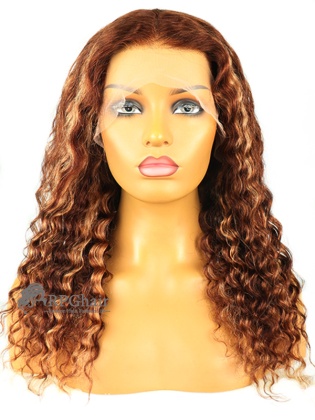 20" 150% Density Curly Hairstyle Transparent Lace 13x4 Front Wig [CSL144]