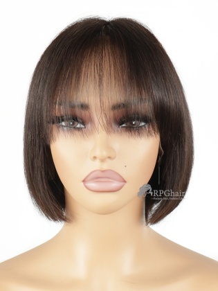 8" 180% Density Silky Straight Bob Hairstyle 13x4 Lace Front Wig With The Bang [CSL166]