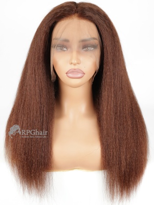 18" 180% Density #3 Color Kinky Straight Hairstyle 360 Lace Wig [CSL188]