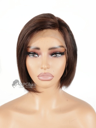 8" 130% Density Pixie Cut Silky Straight Bob Hairstyle Brazilian Hair Lace Front Wig [CSL195]