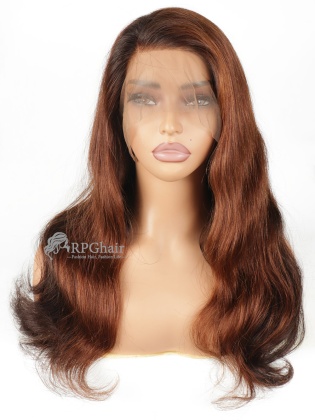 18" 150% Density Wavy Hairstyle Ombre Brazilian Virgin Hair Pre-Plucked 360 Lace Wig [CSL199]