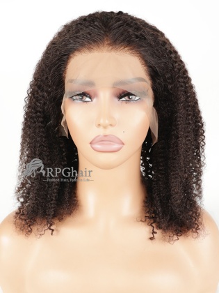 14" 130% Density Kinky Curl Hairstyle Brazilian Virgin Hair 13X4 Lace Front Wig [CSL216]