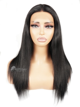 16" 150% Density #1 Color Silky Straight Hair Style Indian Virgin Hair 13x4 Lace Front Wig [CSL230]