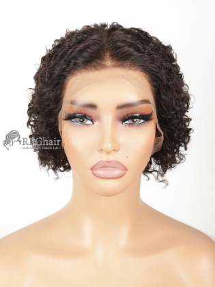 8" 130% Density Curly BoB Hair Style Indian Virgin Hair 13x6 Lace Front Wig [CSL233]