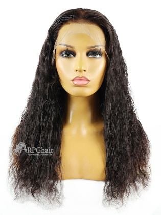 Natural Color Water Wave 18 Inch 150% Indian Hair 6in Lace Front Wig[CSL84]