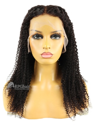 Natural Color Kinky Curly 20 Inch 130% Indian Hair 6in Lace Front Wig[CSL89]