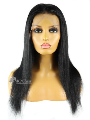 1# Jet Black 16" 180%  Density Top Quality Brazilian Virgin Hair Lace Front Wig[CSL94]