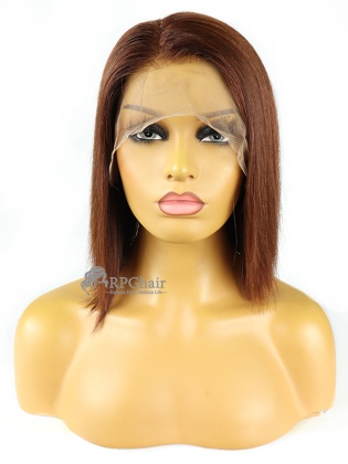 Light Brown Color Silky Straight BOB 10 Inch 130% Density Brazilian Hair Lace Front Wig [CSL73]