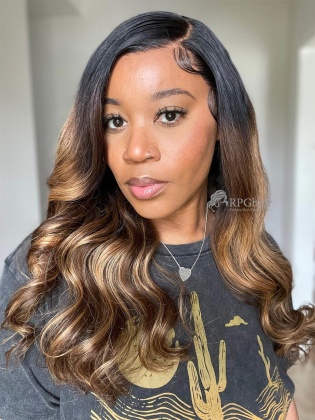 Ombre Blonde Wavy HD Lace 13x6 Lace Frontal Wig [GHW01]