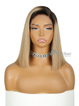 Ombre Blonde Silky Straight Layered Bob Wear & Go 2x6 / 5x5 Glueless HD Lace Wig [HCW31]