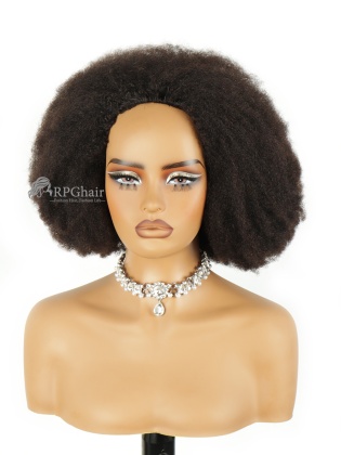 Wear & Go Half Wig Afro Curl Invisible Hairline Draw-strings Wig [HFW07]