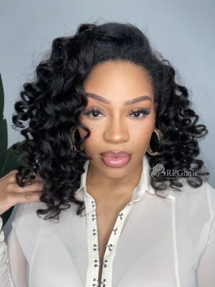 Kinky Wand Curls 3-In-1 Half Wig Invisible Hairline Draw-strings Wig [HFW09]