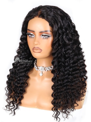 Deep Wave All-In-One Half Wig Invisible Hairline Draw-strings Wig [HFW24]