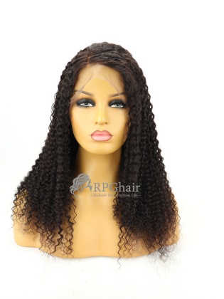 150% Density Kinky Curl Indian Remy Human Hair  Lace Front Wig[CSL07S]