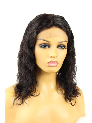 Loose Curly Off-black Indian Remy Hair Full Lace Front Wig[CSL25]